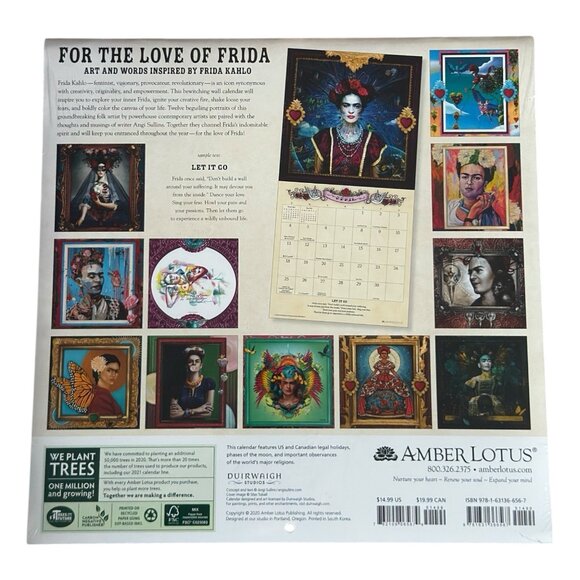 For The Love Of Frida 2021 Calendar of Art & Words Inspired by Frida Kahlo - Picture 2 of 2